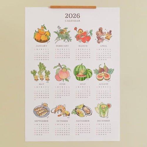 カカオフレンズ 2026 旬の食材 ポスターカレンダー チュンシク