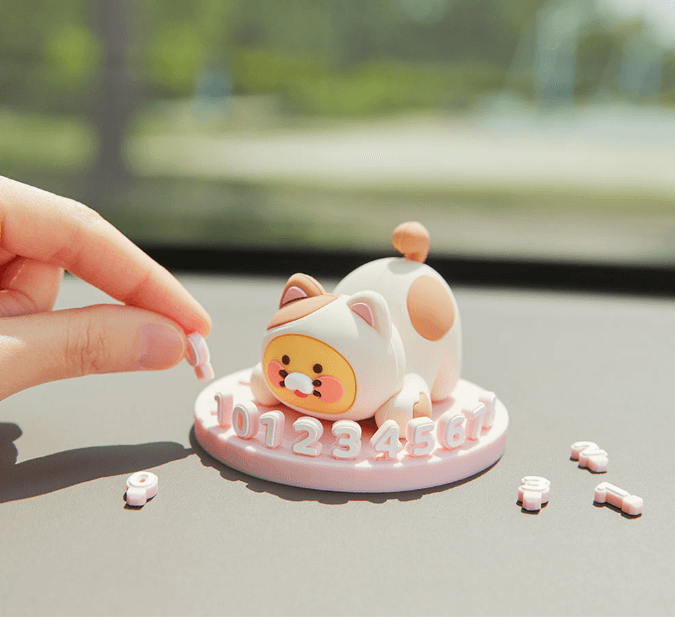 カカオフレンズ ニャンニャン猫 フィギュア 駐車番号プレート チュンシク