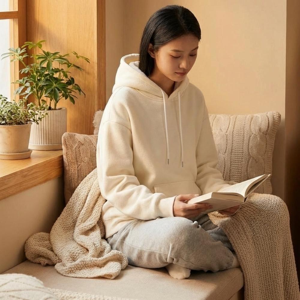 レディース トップス デイリー 無地 裏起毛 パーカー 長袖 Tシャツ 春