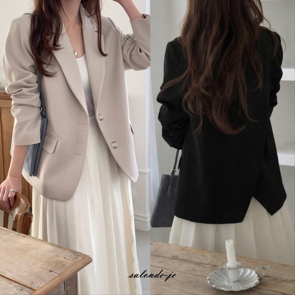 レディース 春ジャケット テーラード シングル レディーススーツジャケット ブレザー ブラック