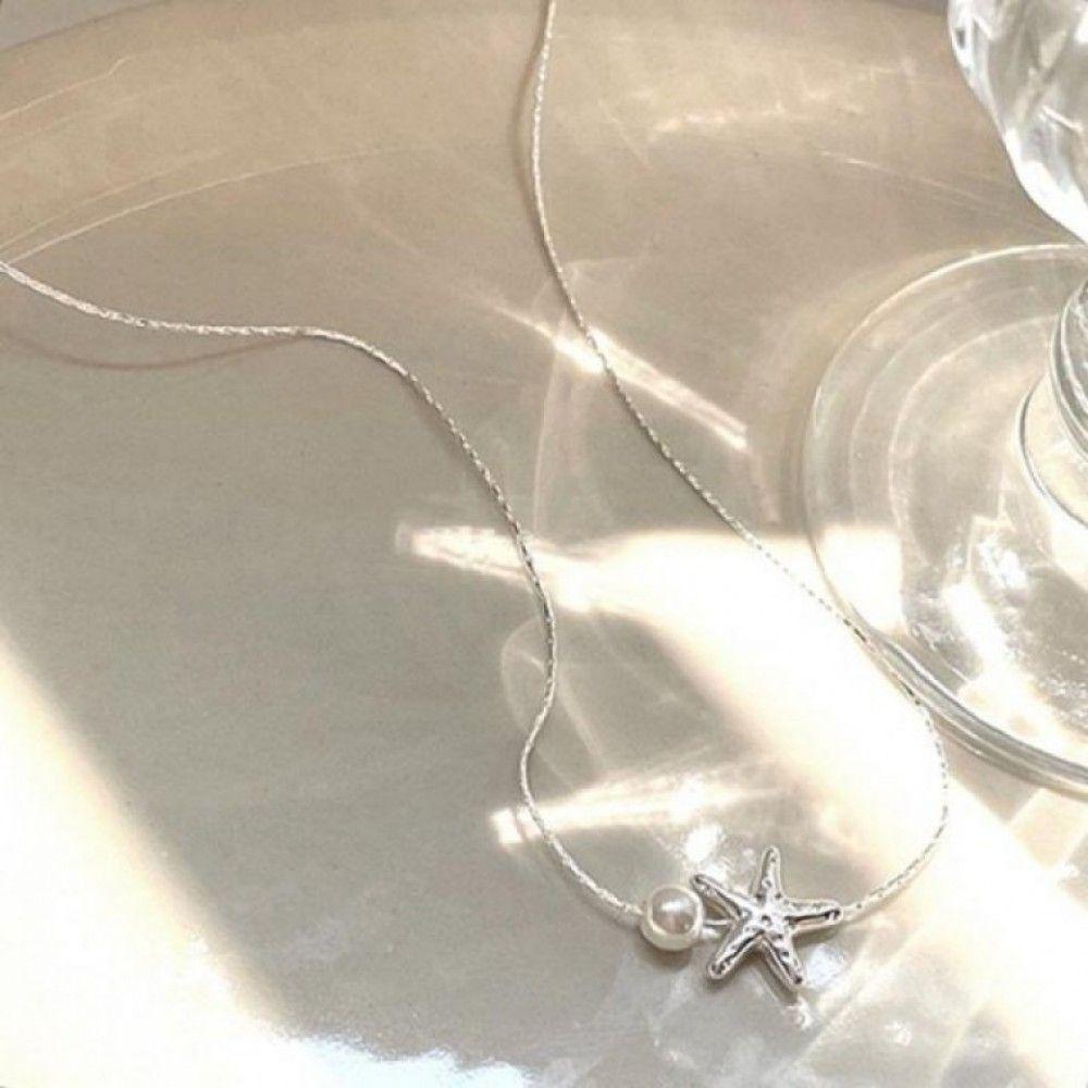 海モチーフ パールペンダントネックレス レディース 海洋スタイルアクセサリー デイリー룩