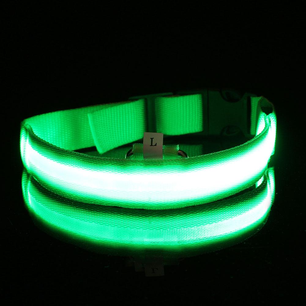 LED 愛犬・子犬用 リード L グリーン 夜光ペットリード