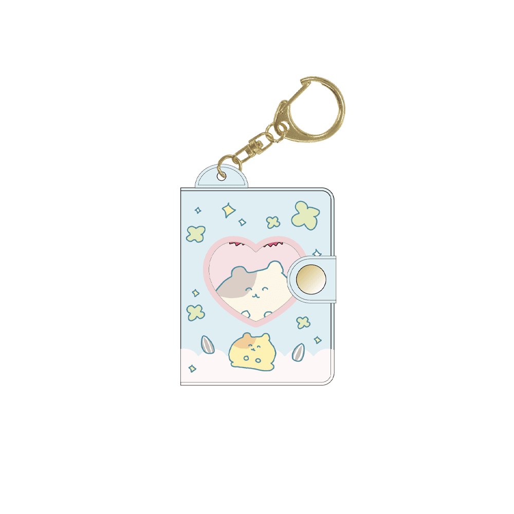 CHOEGOSIM｡ ミニミニ フォトアルバム キーホルダー キーリング ブルー