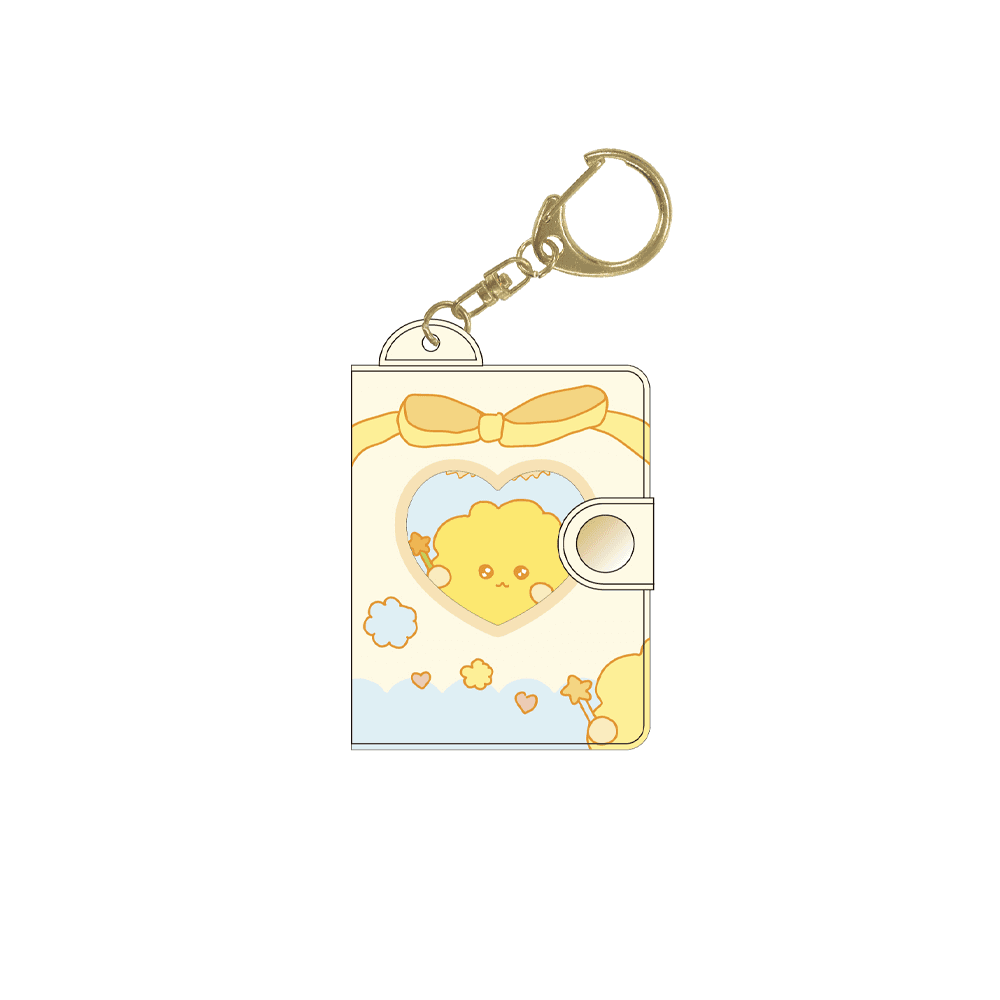 CHOEGOSIM｡ ミニミニ フォトアルバム キーホルダー キーリング イエロー