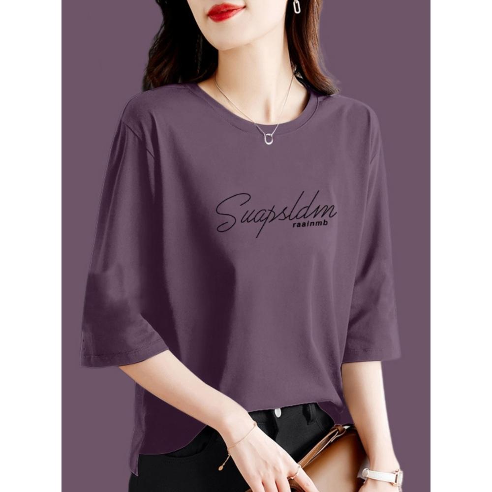 レディース 7分袖 Tシャツ 春 夏 ラウンド デイリー レディース 七分袖 トップス J