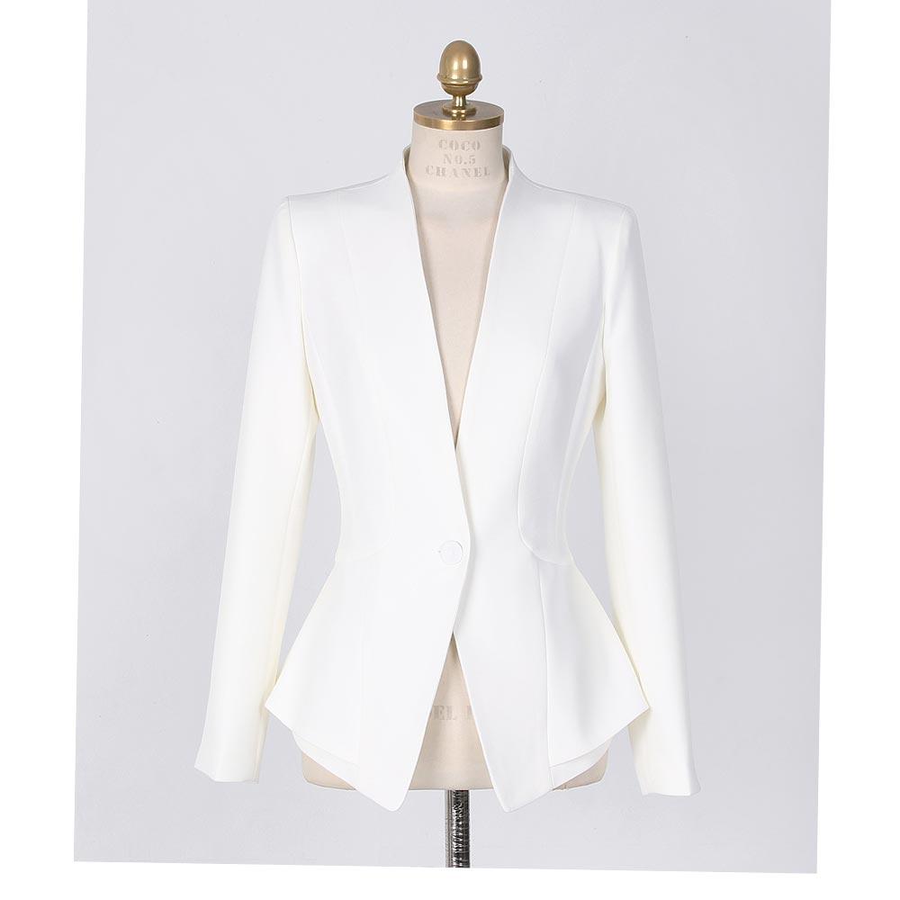 レディースジャケット ノーカラー アイボリー ジャケット オフィススタイル アナウンサースタイル