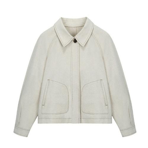 THE EDIT FRENCH LINEN ブレンド クロップド ジャケット