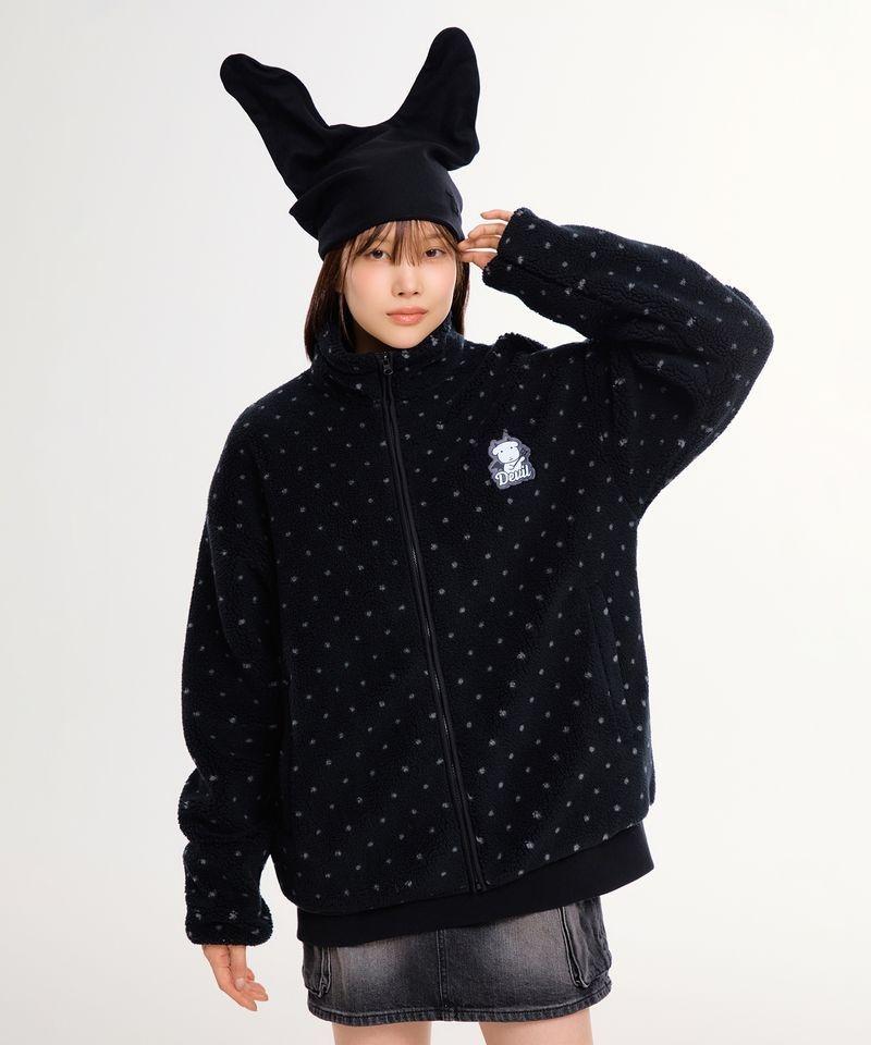 SPAO 가나디 天使と悪魔 タンブルフリース ブラック SPFZF4VU02