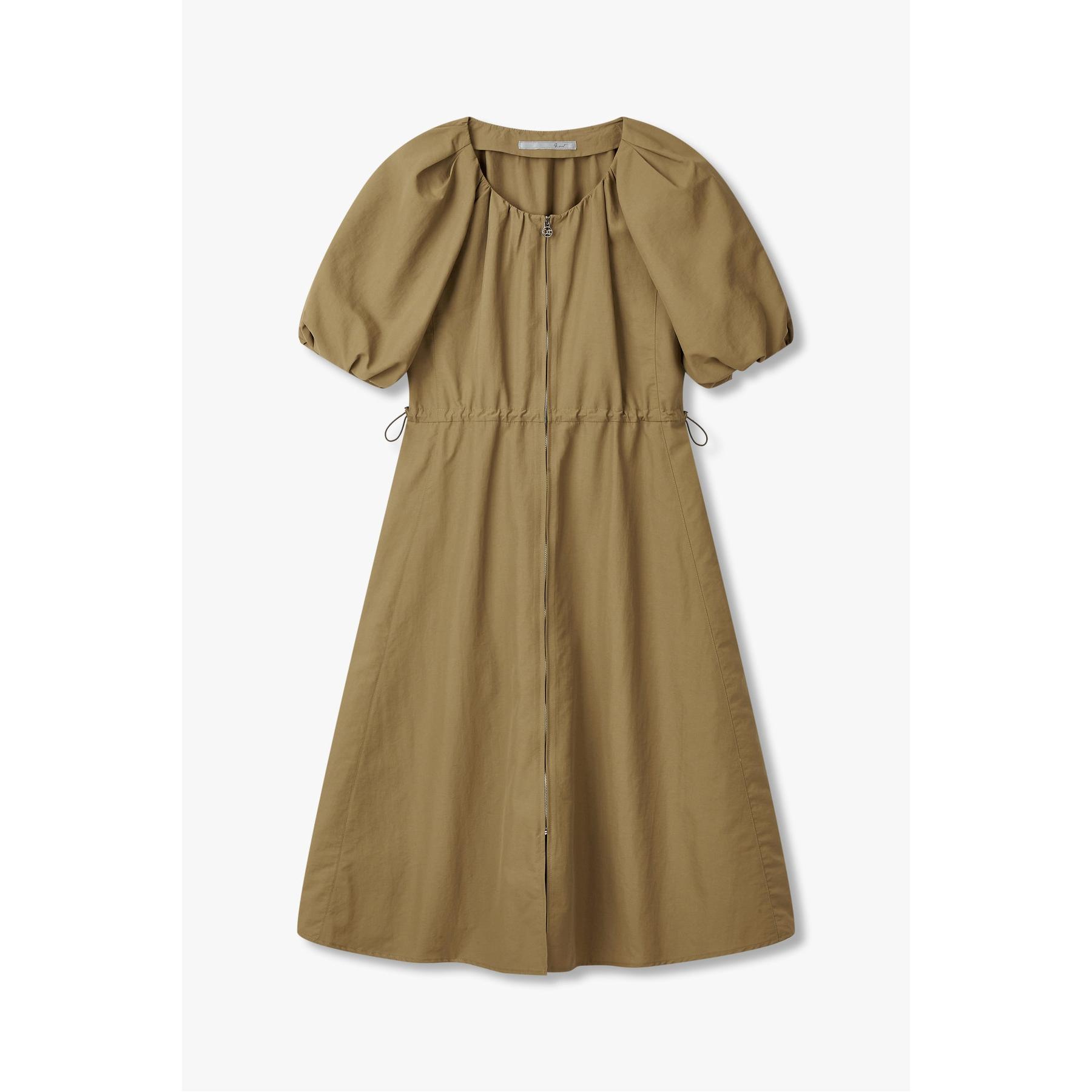 지컷シャー링 ディテール パフスリーブ ワンピース 7225237600