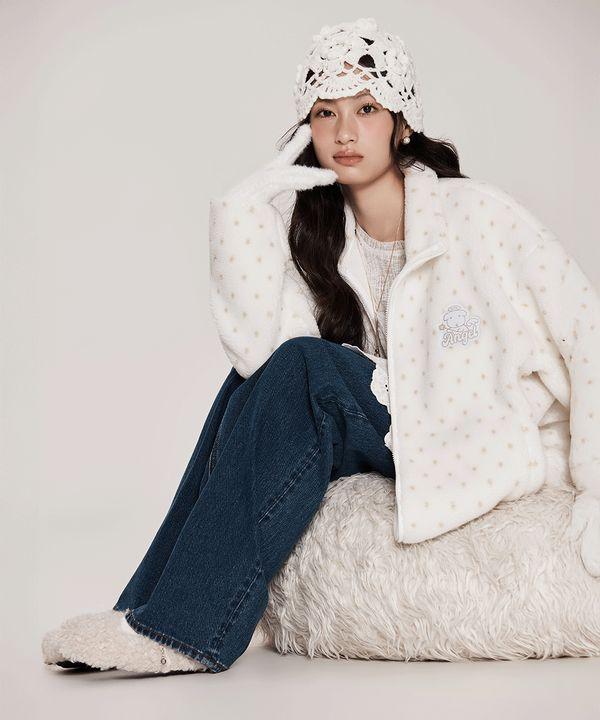 SPAO 가나디 天使と悪魔 タンブルフリース ホワイト SPFZF4VU02