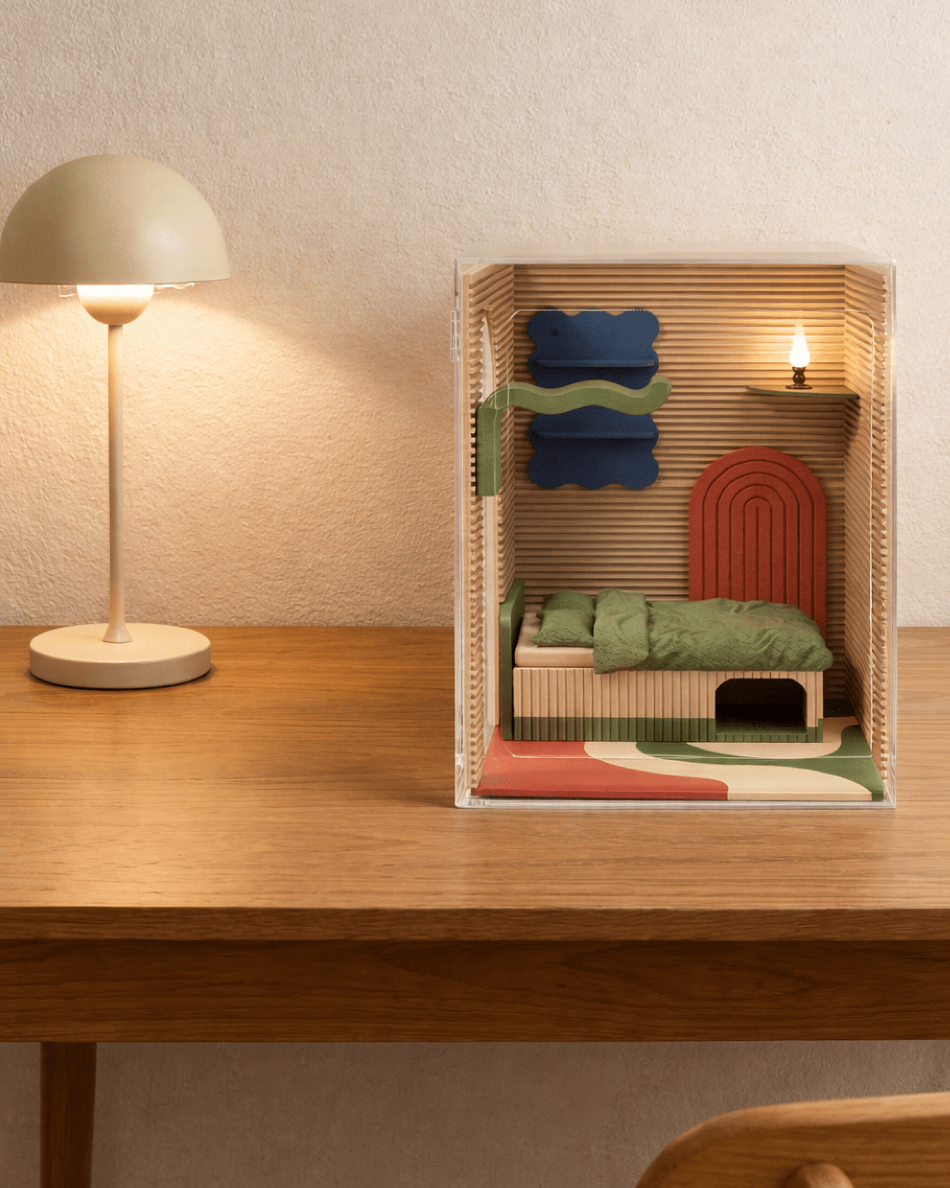 クレヤモリ ベッド 隠れ家 飼育ケージ クレ用品 脱皮ボード ウェット