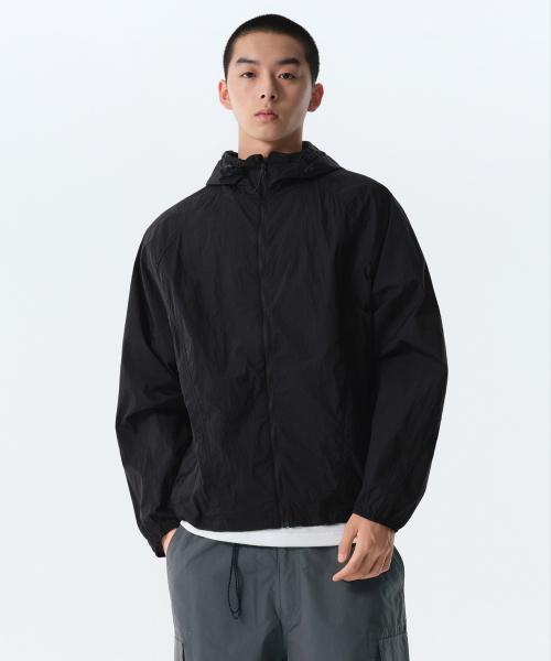 [무신사 스탠다드] [시티 레저] 시어 윈드브레이커 재킷 [블랙] MMDJJ5Z02-BK