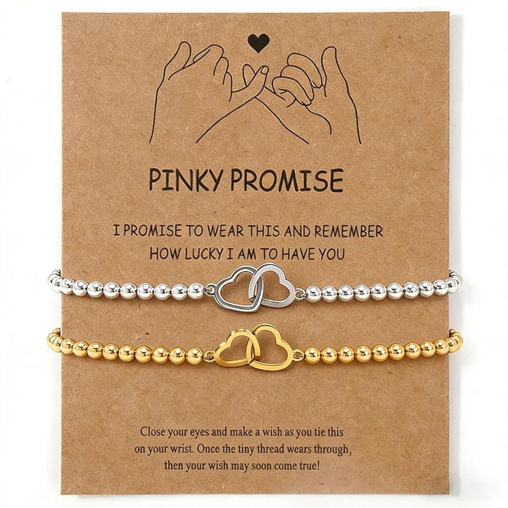 여성용 골드 실버 시드 구슬 팔찌 세트, 핸드메이드 스트레치 액세서리 주얼리, 발렌타인 홀리데이 남자친구 여자친구 아내 우정 선물 Bowknot