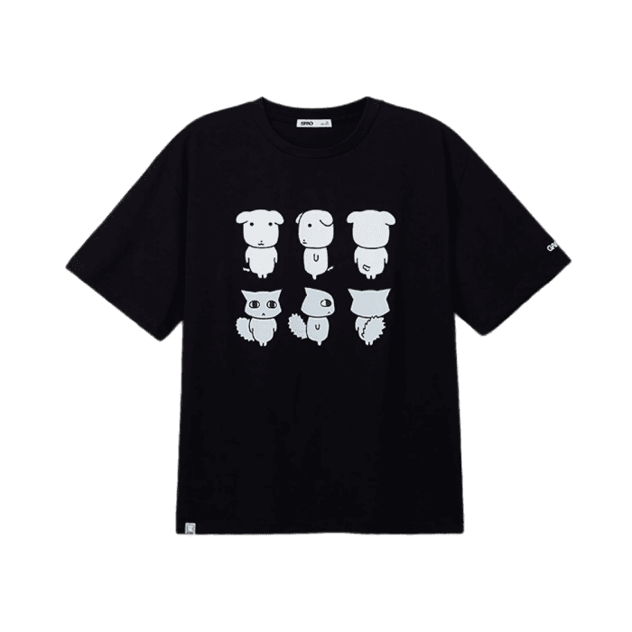 XL 스파오 x 가나디 숏슬리브 티셔츠 블랙 SPRLF38U02 (black)