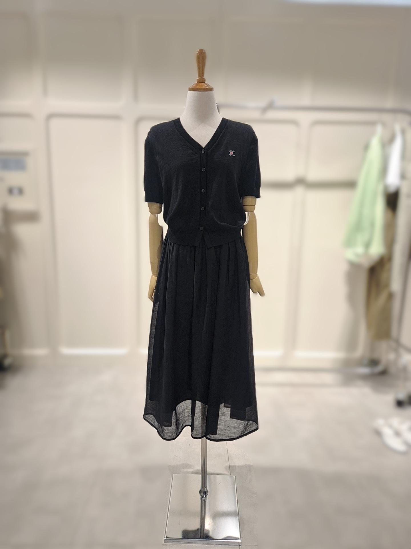 ZOOC zooc 주크 니트 가디건 탑 쉬폰 롱 원피스 z242mse015