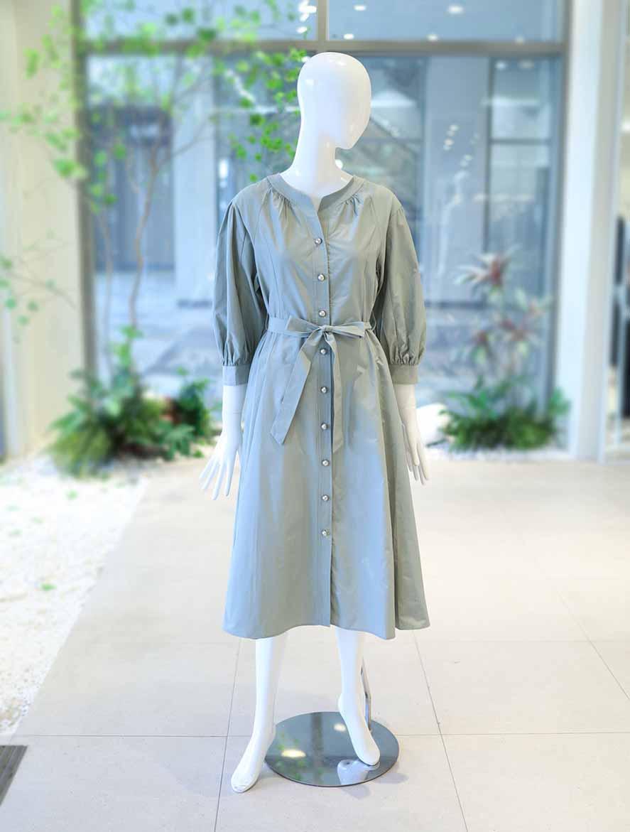 올리브데올리브 브이넥 7부소매 벨티드 원피스 YW6SO804