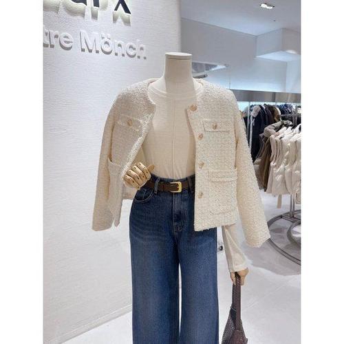 GGPX 노카라 금장 트위드자켓 Q1JK005B