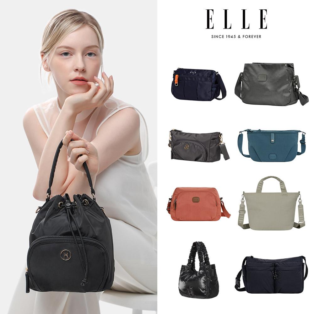 ELLE(エル) レディース ミニクロスバッグ デイリー ドーナンバン（防犯）バッグ 半月型ショルダー ミニバッグ ナイロン 旅行用クロスバッグ