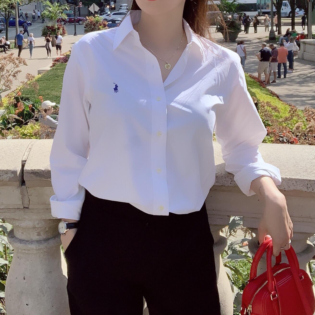 25年バージョン, POLO RALPH LAUREN(ポロ ラルフローレン) ホワイト クラシックフィット パフォーマンスシャツ メンズ/ユニセックス可 BEST