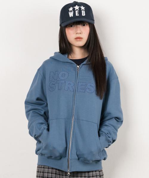 [WEB HOUSE(ウェブハウス)] ノー 스트레스 フードジップアップ - インディブルー WH254HD004IDBOS