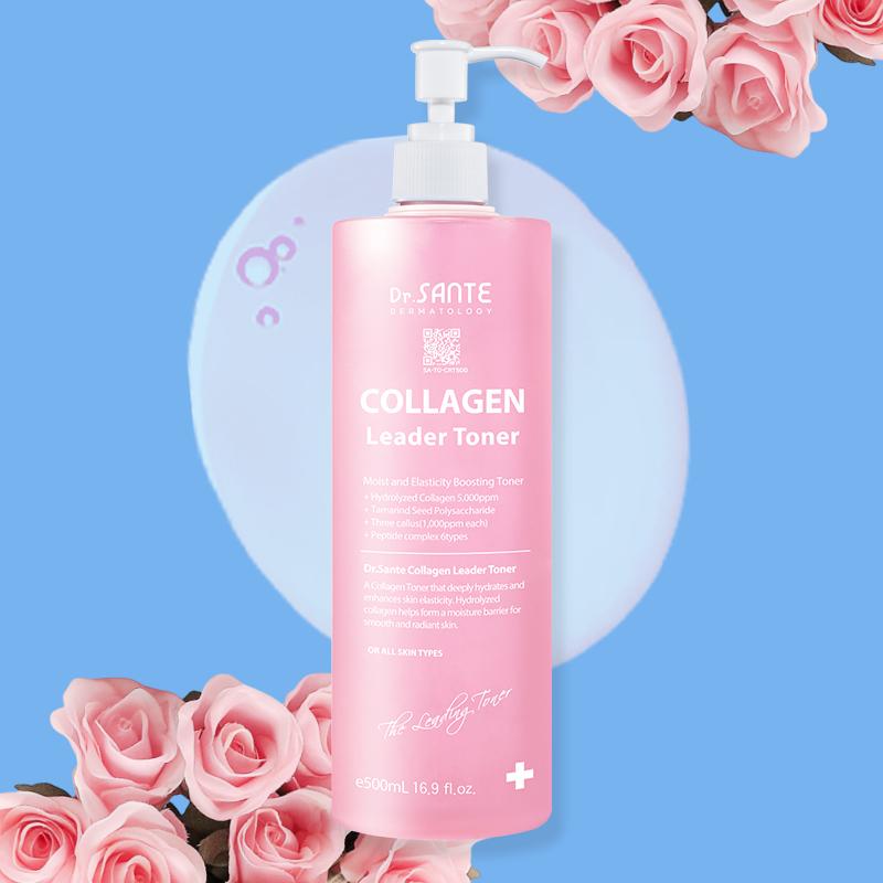 SANTE (サンテ) LEADETONER (リーダートナー) コラーゲン 弾力 保湿鎮静 バリア保護 トナー 500ml +専用ポンプ +S1-3 パウチセット