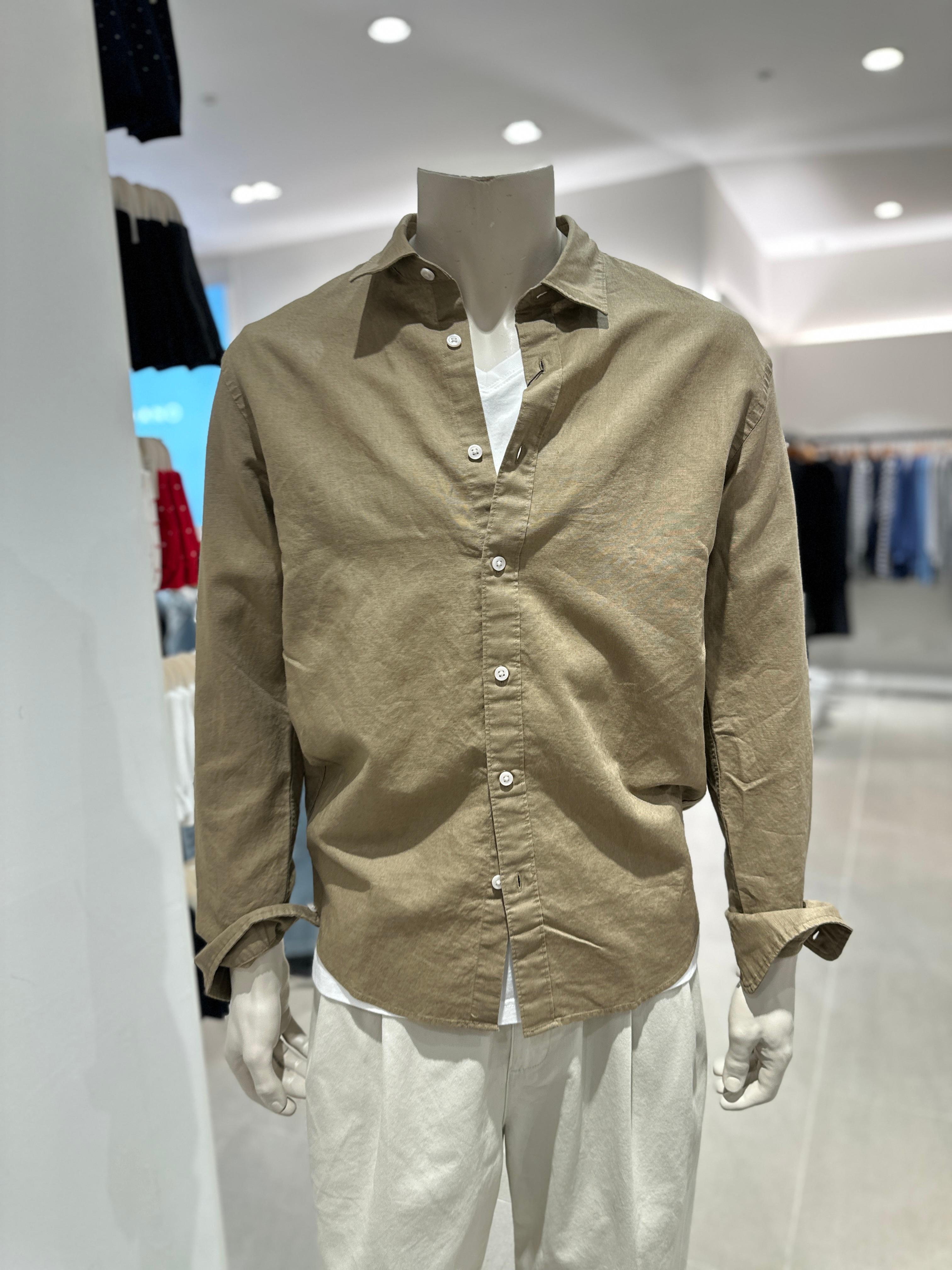 [GIORDANO（ジョルダーノ）] メンズ 01045505 マ シャツ コットン混紡 長袖 045505