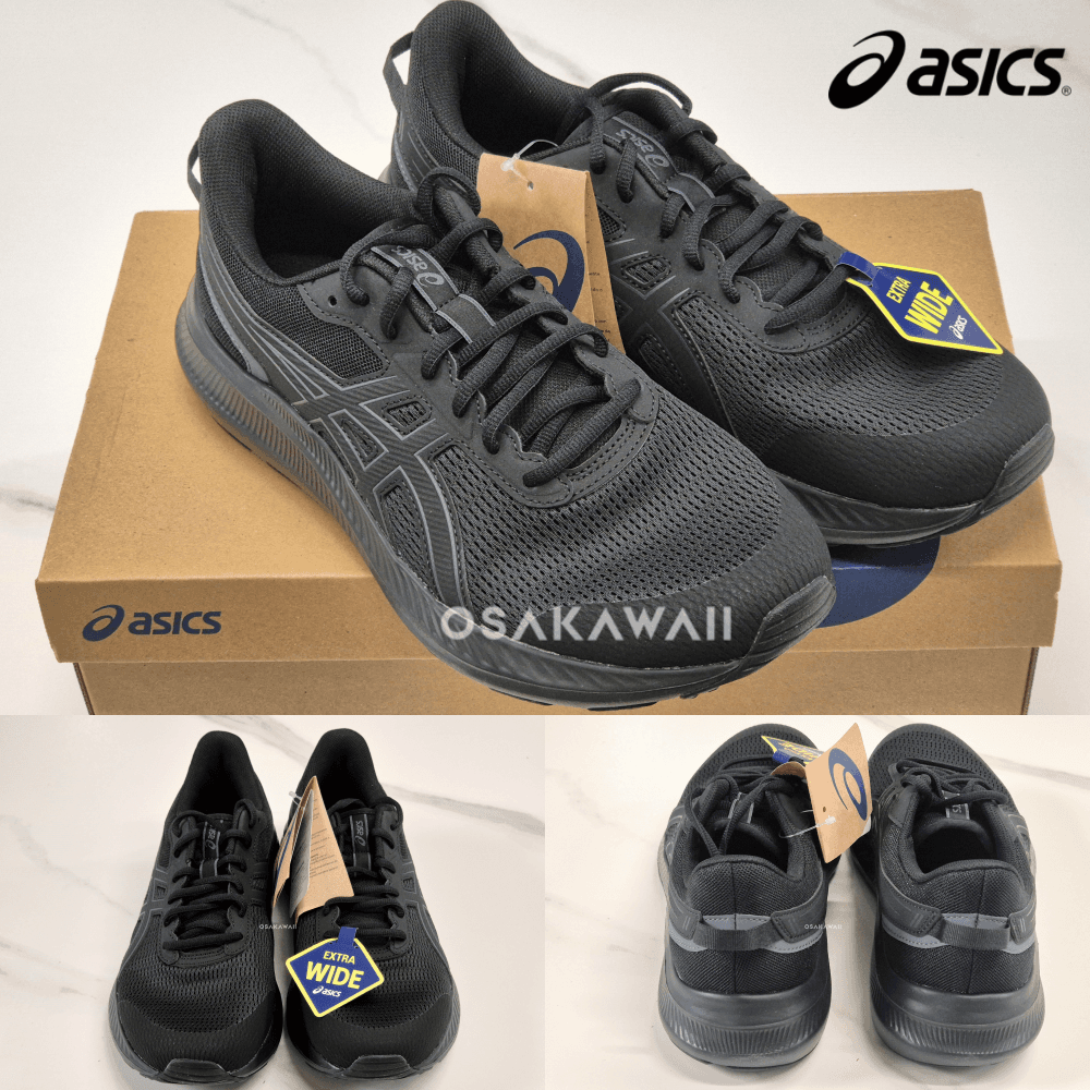 ASICS JOLT 5 EXTRA WIDE 4E 幅広 ランニングシューズ スニーカー ブラック グレー 1011B964 002