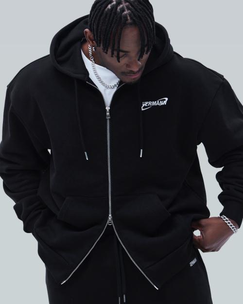 [VEMAN APPAREL] アークロゴ オーバーフィット フードジップアップ 3color VMLT