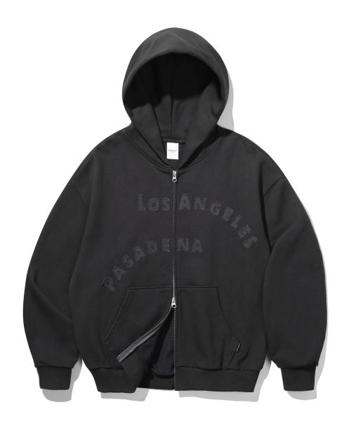 [URBAN STUFF] パサデナ クロップ フードジップアップ (チャコール) U24-OZ02-CH