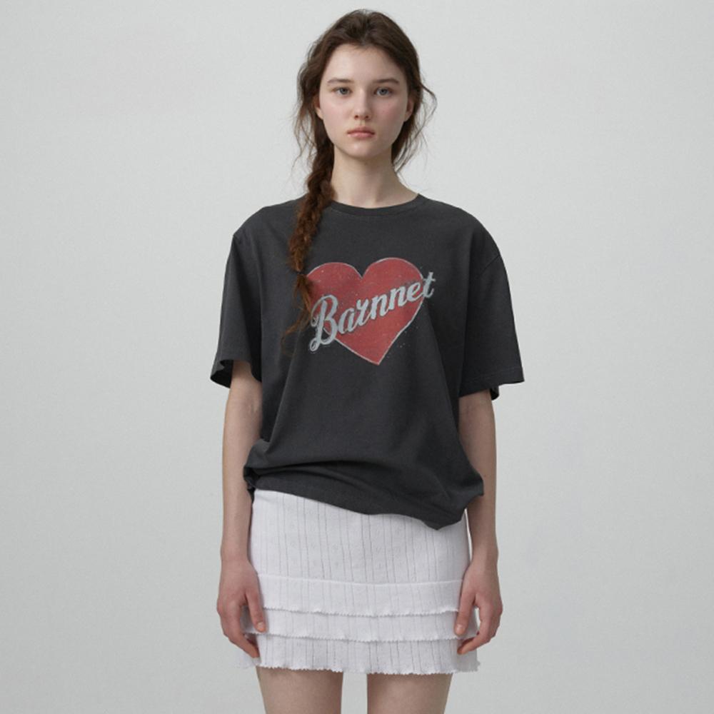 [더바넷] Heart Logo Pigment T-Shirt
