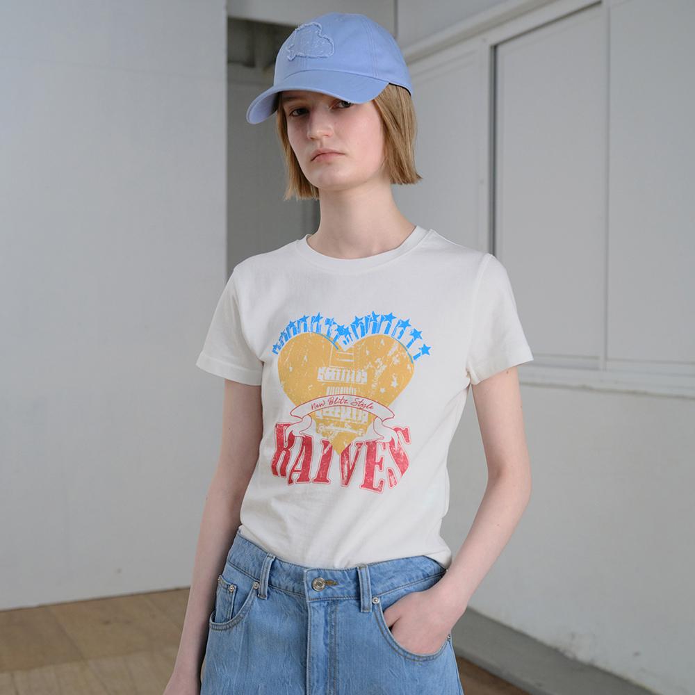 [레이브] Heart Ravers Graphic T-Shirt VW5ME602_2color