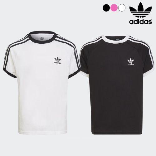 [アディダス] オリジナルス 3S 半袖Tシャツ キッズ ブラック ホワイト ピンク レディーストップス