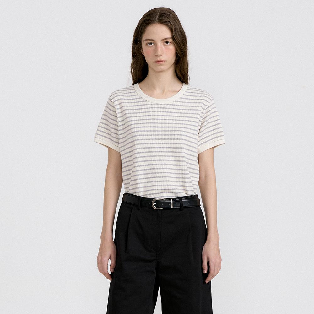 [ASSEUL] Stripe Waffle Tee (4color)