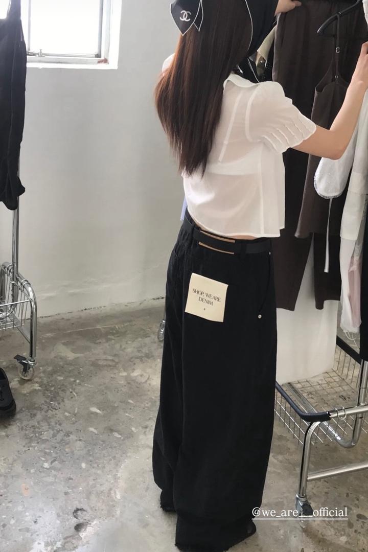 [ブラックSM アイSM 当日配送] 위아 라이크 Pants ワイドフィット デイリー トラベルルック イージーウェア パンツ Enough