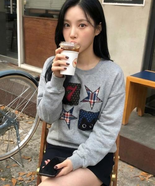 [Chicks] Cutiepie Oversized Sweatshirt Melange 5016598420