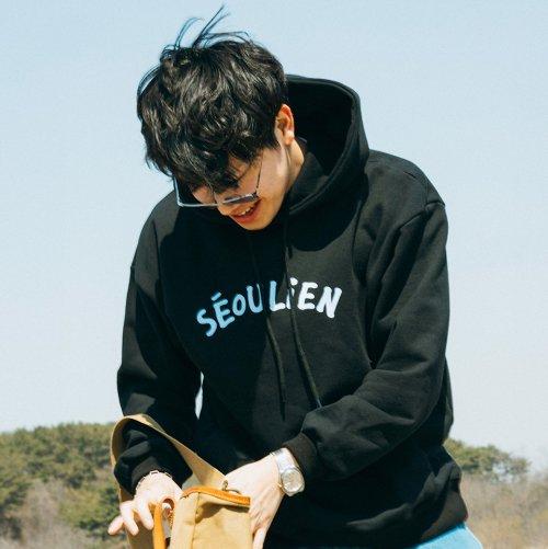 [SÉOULIEN] SÉOULIEN logo hoodie [BLACK] hood6