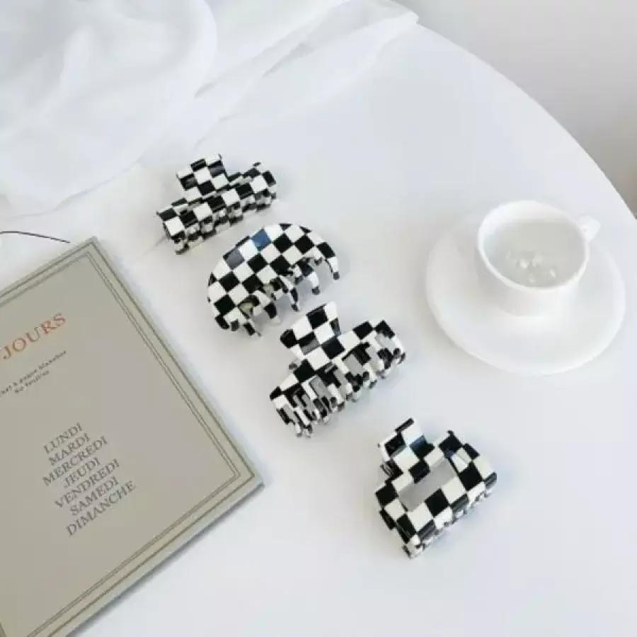Artbox/옷자락 レディース デイリーチェッカーボード ヘアクリップ