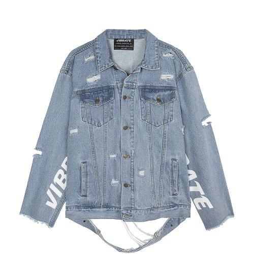 [바이브레이트] DAMAGED DENIM JACKET VO-008(DENIM)