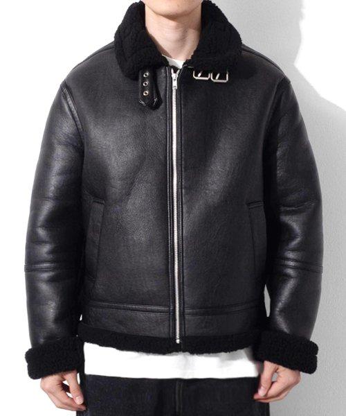 [큐티에잇 가먼츠] RG B-3 Mouton Jacket (Black) Q5WMJK002BLK