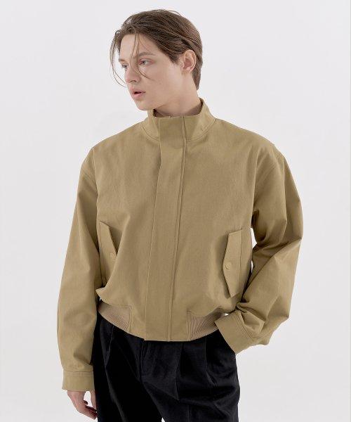 [씨클로버] 하이넥 코튼 블루종 BEIGE 23FWCC003