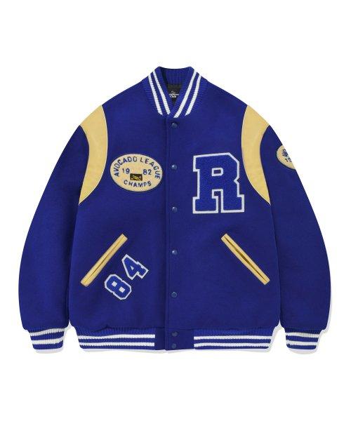 [리트리버클럽] BIG R LOGO PATCH STADIUM JACKET [BLUE] RC2SJA102BL
