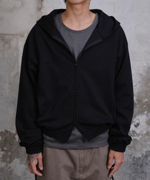[다이브인] LIGHT CROP HOOD ZIP-UP (BLACK) DIVFWSH004BK