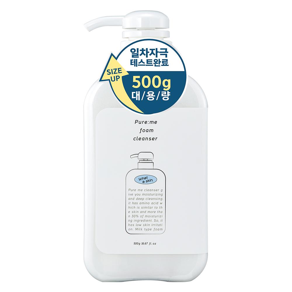 와더스킨 퓨어미 家族低刺激大容量ブラックヘッド フォームクレンジング 皮膚洗顔料 500ml, 1個