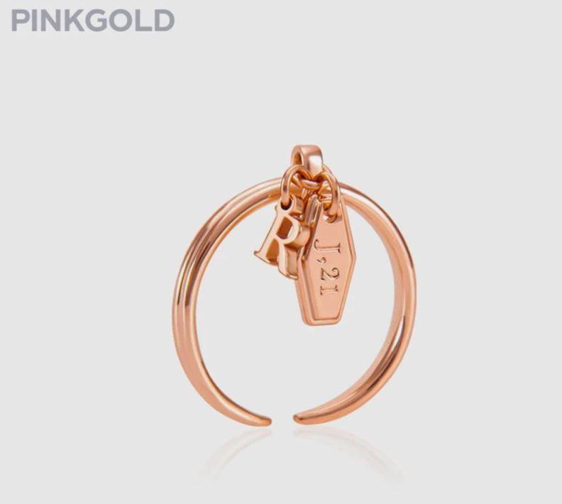 (SUPER JUNIOR リョウク イニシャル リング ピンクゴールド) SUPER JUNIOR SMTOWN OFFICIAL MD GOODS 2022 ARTIST BIRTHDAY INITIAL RING