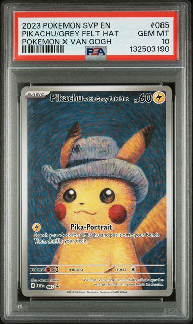 ポケモンカード 英語版 グレーフェルト帽をかぶったピカチュウ ブラックスタースタープロモ AR SVP-EN085 PSA 10 (132503190) ゴッホ