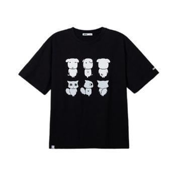 (Spao)SPAOO x GANADI ショートスリーブTシャツ グラフィック ブラック SPRLG25U09