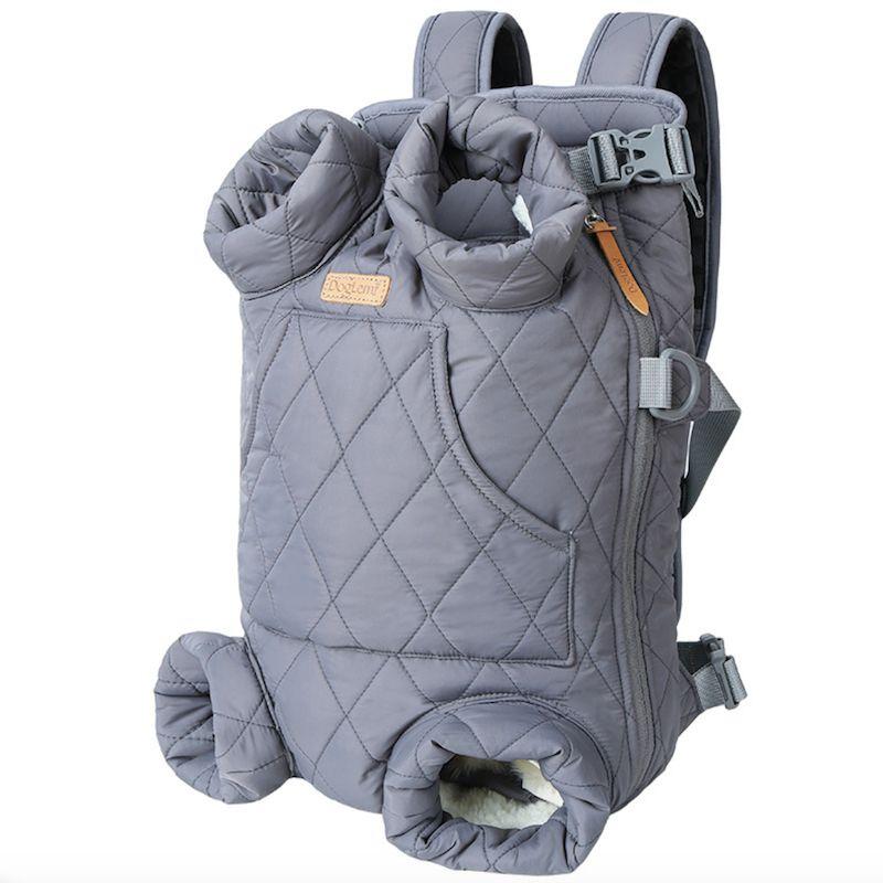 ペットキャリー 犬用ポシェット ハーネス フロントバッグ 大型犬運搬用 ブラック