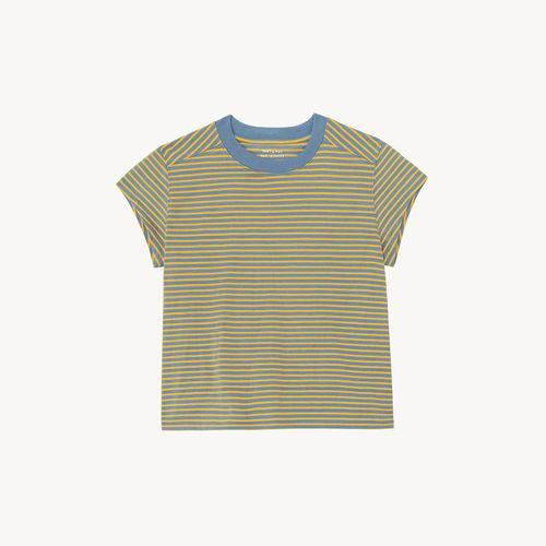 [MOONDAL] Eve Cotton T-shirt in Yellow Stripe