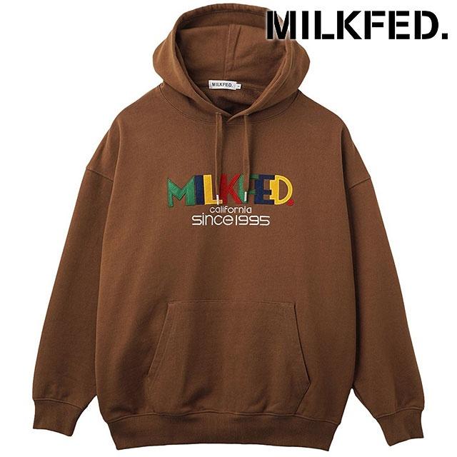 MILK FED ミルクフェド レトロ ロゴ パッチ スウェット フーディー レディース トップス ブラウン