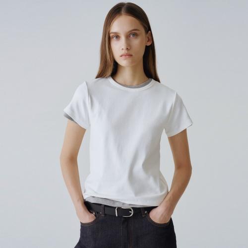 [이브세이지] [22차 리오더] Regular span tee (Ivory)
